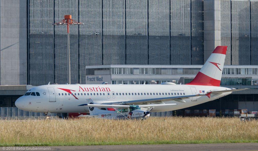 MFGZ_C172_HB-CYH_AustrianAirlines_A320_OE-LBW_ZRH180614